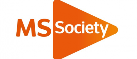 MS Society in words on white and orange triangle make up the logo