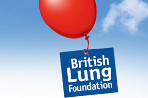 British Lung Foundation word and red floating balloon make up the logo