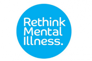 rethink mental illness white letters on blue circle make up this logo