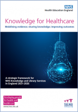Cover of the Knowledge for Healthcare strategy Image a lightbulb